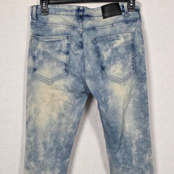 Rock Salt Bleach Wash Distressed Jeans Men’s 36 - Picture 5 of 10